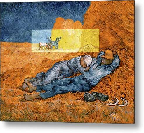 Vincent Van Gogh Metal Print featuring the digital art Layered 14 van Gogh by David Bridburg