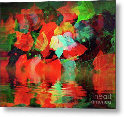 Fall Metal Print featuring the painting Leaf Glow a by Jeanette French