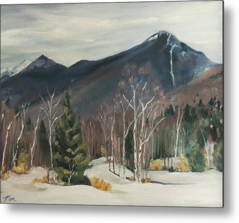 Winter Painting Metal Print featuring the painting Liberty in Franconia Range by Nancy Griswold