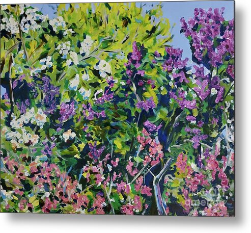Lilacs Metal Print featuring the painting Lilac Sunday by Catherine Gruetzke-Blais