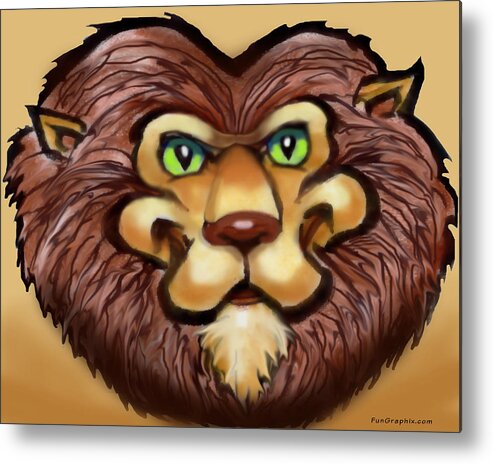Lion Metal Print featuring the painting Lion by Kevin Middleton