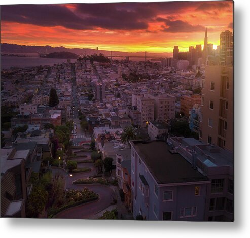  Metal Print featuring the photograph Lombard Bird's Eye by Louis Raphael