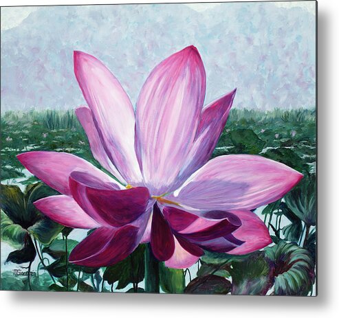 Lotus Metal Print featuring the painting Lotus by Mary Giacomini