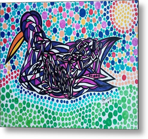 Duck Metal Print featuring the mixed media Lucky Ducky by Peter Johnstone