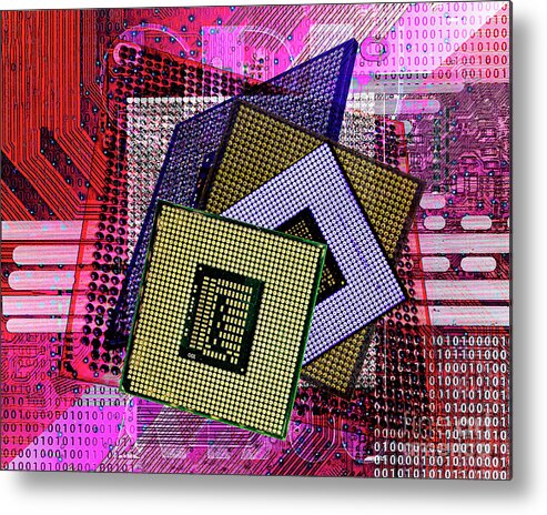 Computer Metal Print featuring the digital art M4700 Cpu by Anthony Ellis
