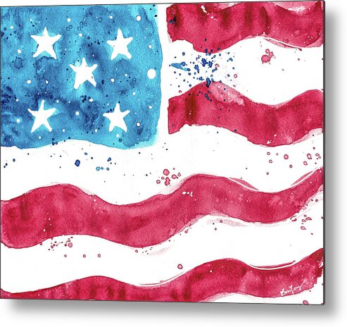Watercolor Metal Print featuring the painting Made in America by Bonny Puckett