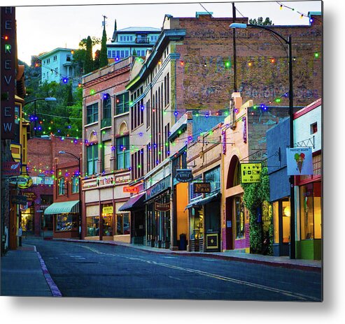 City Metal Print featuring the photograph Main Street by GraphiGlyphics Photography