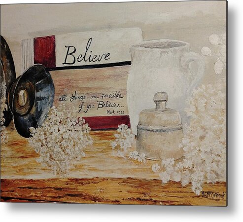 Country Living Metal Print featuring the painting Treasures from Mother's Kitchen by ML McCormick