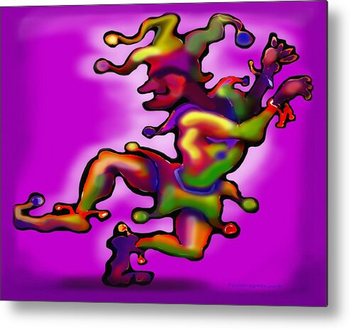 Mardi Gras Metal Print featuring the painting Mardi Gras Jester by Kevin Middleton