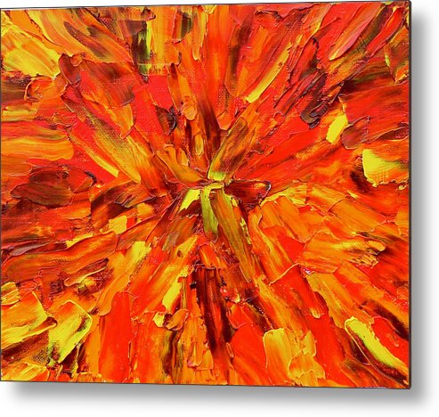 Marigold Metal Print featuring the painting Marigold Inspiration 1 by Teresa Moerer