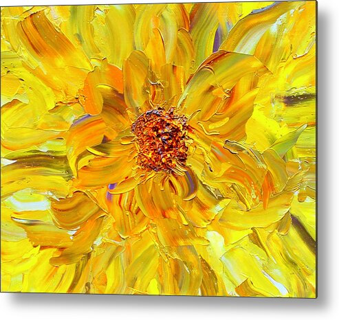 Marigold Metal Print featuring the painting Marigold Inspiration 2 by Teresa Moerer