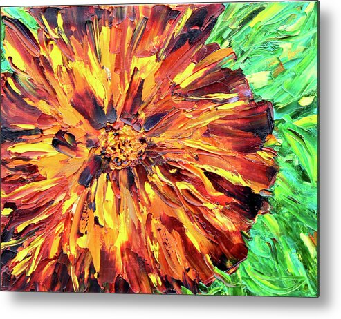 Marigold Metal Print featuring the painting Marigold Inspiration 4 by Teresa Moerer