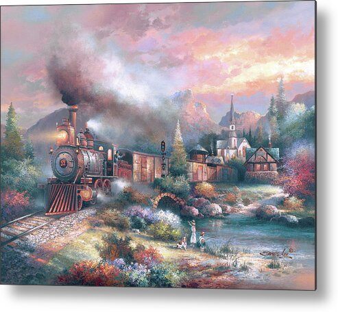 Train Metal Print featuring the painting Maryland Mountain Express by James Lee