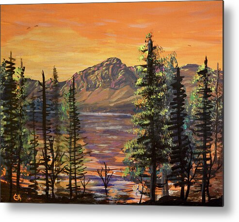 Medicine Metal Print featuring the painting Medicine Bow Peak and Lake Marie by Chance Kafka