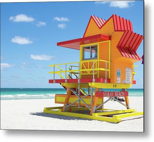 Lifeguard Station Metal Print featuring the photograph Miami Beach Lifeguard Station by Rebecca Herranen