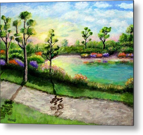 Landscape Metal Print featuring the painting Morika Park by Gregory Dorosh