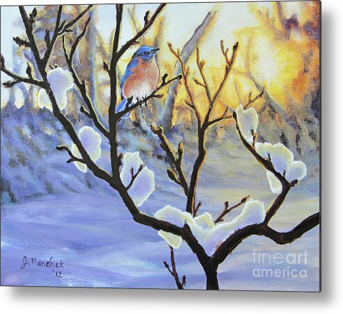 Winter Metal Print featuring the painting Morning Light by Joe Mandrick