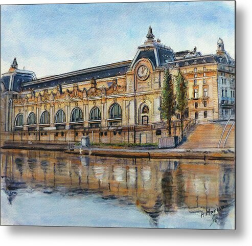 Architecture Metal Print featuring the painting Musee d' Orsay, Paris by Henrieta Maneva