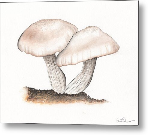 Mushrooms Metal Print featuring the painting Mushrooms by Bob Labno