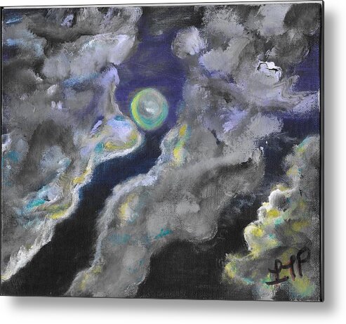 Moon Metal Print featuring the painting Mysterious Night by Esoteric Gardens KN