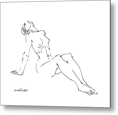 Female Metal Print featuring the drawing Naked Woman Art 28 by Gordon Punt