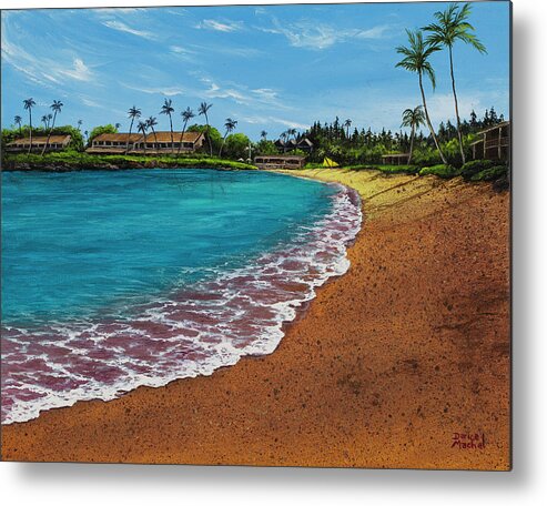 Beach Metal Print featuring the painting Napili Bay During Covid 19 by Darice Machel McGuire