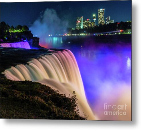 Niagara Falls Metal Print featuring the photograph Niagara Falls in evening by Izet Kapetanovic