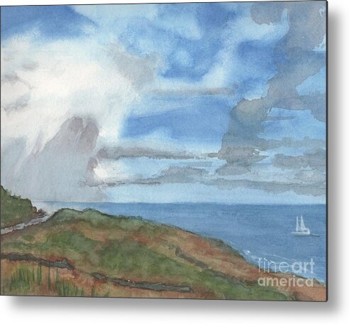 Clouds Metal Print featuring the painting Oceanscape by Vicki B Littell