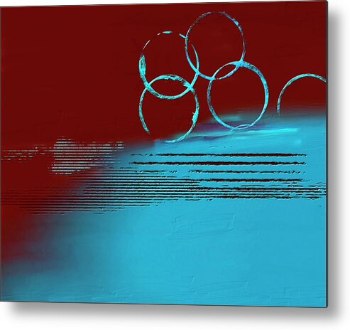 Abstract Metal Print featuring the digital art On the Edge by Marina Flournoy