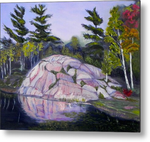  Metal Print featuring the painting On the Pink by Erika Dick