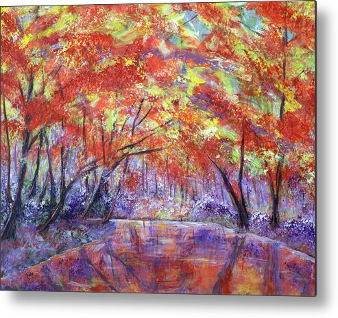 Autumn Metal Print featuring the painting On The River by Mark Ross