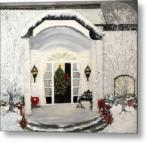 Home Metal Print featuring the painting Our Christmas Dreamhome by Juliette Becker