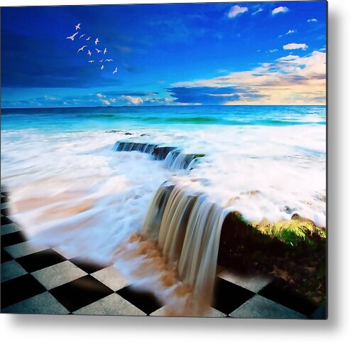 Waterfall Metal Print featuring the mixed media Overflow by Marvin Blaine