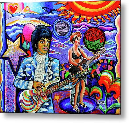Prince Metal Print featuring the mixed media Paisley Park Is In Your Heart by Genevieve Esson