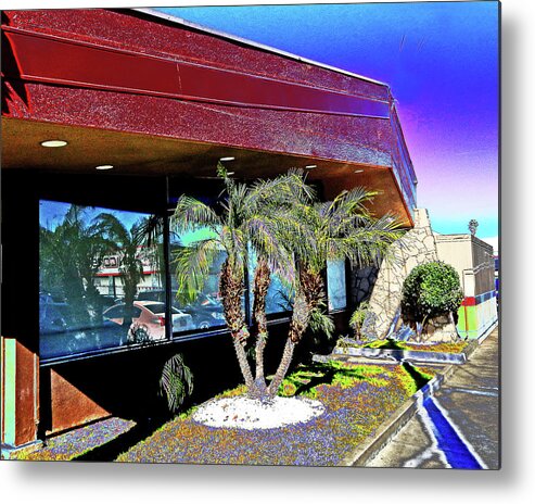 Palm. Tree Metal Print featuring the photograph Palm Tree Restaurant by Andrew Lawrence