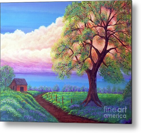 Path Metal Print featuring the painting Path to the Barn by Sarah Irland