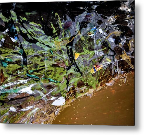 Abstract Metal Print featuring the mixed media Plastic Series One Water by Rowan Lyford