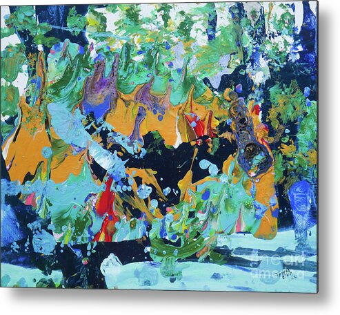 Primordial Metal Print featuring the painting Primordial Forest by Tessa Evette