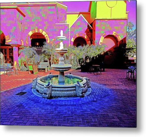 Architecture Metal Print featuring the photograph Rainbow Courtyard by Andrew Lawrence