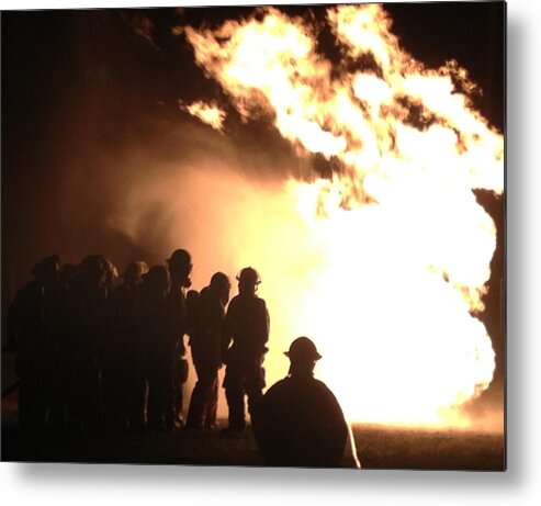Firefighter Metal Print featuring the photograph Real Heroes in Action by Lee Darnell