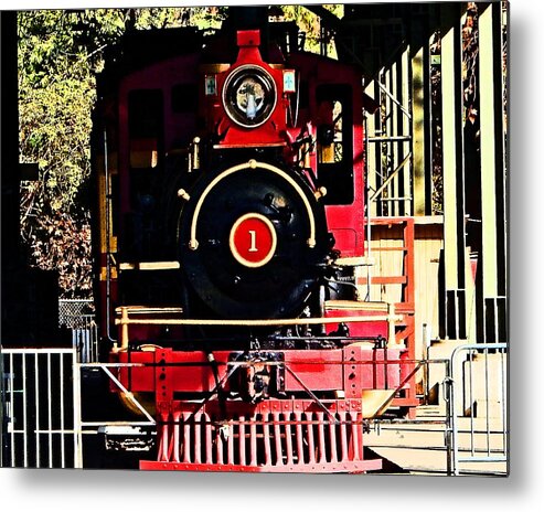 Train Metal Print featuring the photograph Red Locomotive by Andrew Lawrence