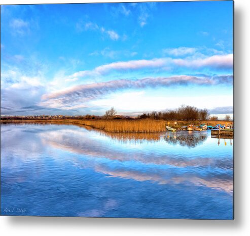 Galway Metal Print featuring the photograph Reflecting Skies on the River Corrib in Galway by Mark E Tisdale
