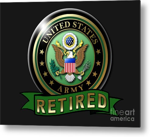 Retired Metal Print featuring the digital art Retired Army by Bill Richards