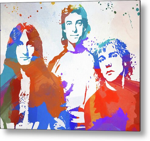 Rush Band Color Splash Metal Print featuring the painting Rush Band Color Splash by Dan Sproul