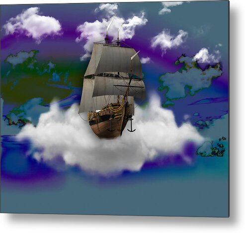 Sailing Metal Print featuring the mixed media Sailing Ship by Marvin Blaine