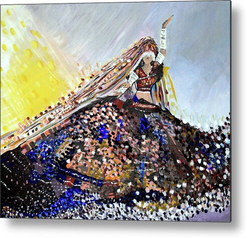 Exotic Metal Print featuring the painting Salute by Chiquita Howard-Bostic
