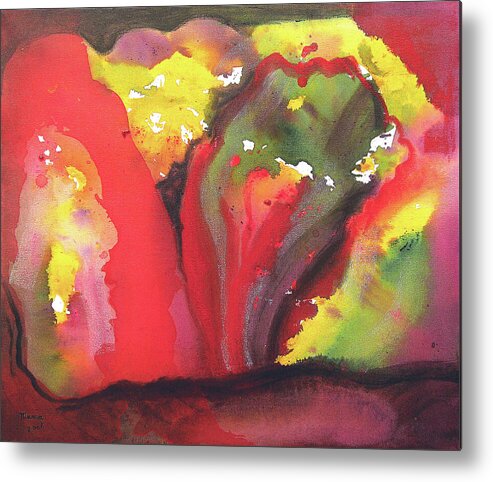 Abstract Metal Print featuring the painting Second Bloom by Maria Meester