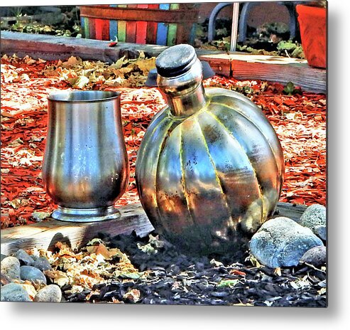 Color Metal Print featuring the photograph Silver Chalice And Jug by Andrew Lawrence