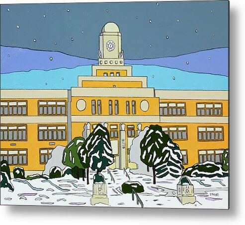 Valley Stream Metal Print featuring the painting Snow Day by Mike Stanko