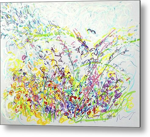 Nature Metal Print featuring the painting Spring Snow Squall by Alida M Haslett